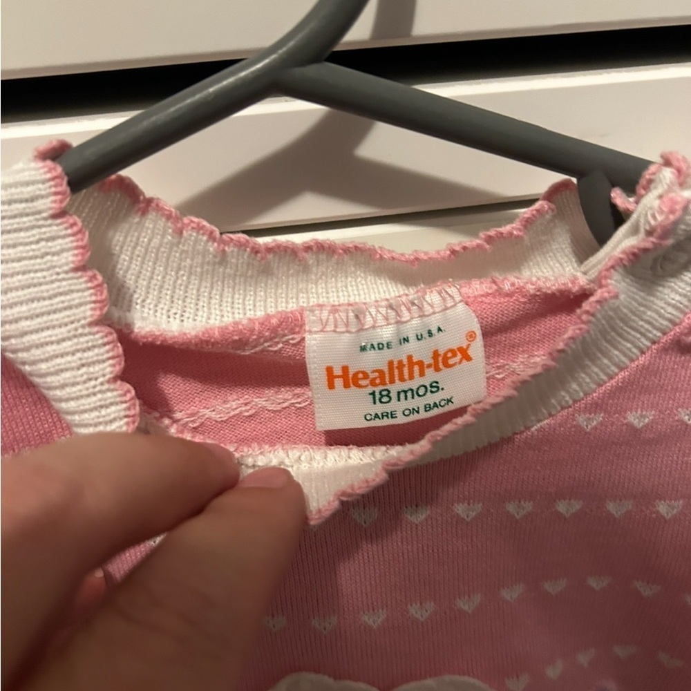 Health Tex vintage pink heart romper- 18 months - Picture 2 of 4